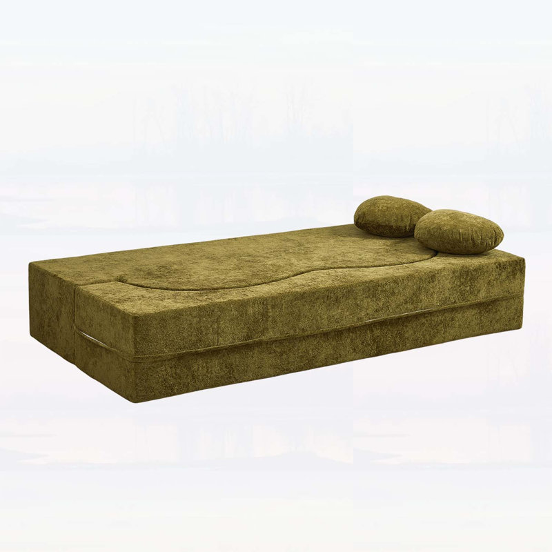 Canapé-lit en forme de cœur convertible en forme de cœur, canapé-lit sans assemblage de 78,7 pouces dans une boîte avec coussins pour le salon, l'appartement et la chambre d'amis