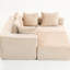 4 coussins en velours côtelé beige, coussins modulaires et personnalisables, 4 sièges, coussins à rebond rapide-121106338