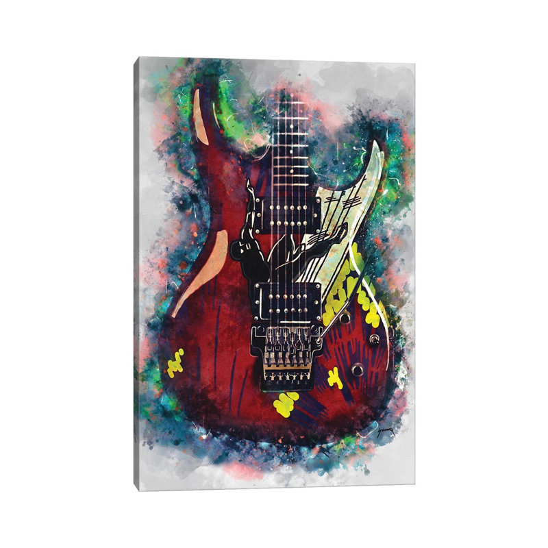 Joe Satriani's Electric Guitar - Print on Canvas, Wrapped Canvas, 20.32 cm H x 30.48 cm W