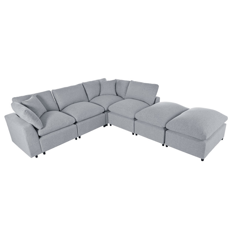 Canapé modulaire Ryle, Polyester gris