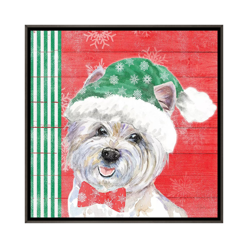 « Holiday Puppy IV » par Patricia Pinto-impression d’art graphique, Pas de tapis, H 26 po x l 26 po x P 1,5 po