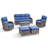 6-Piece Outdoor Wicker Patio Conversation Set With Swivel Chairs And Coffee Table-1363420861-1363420860