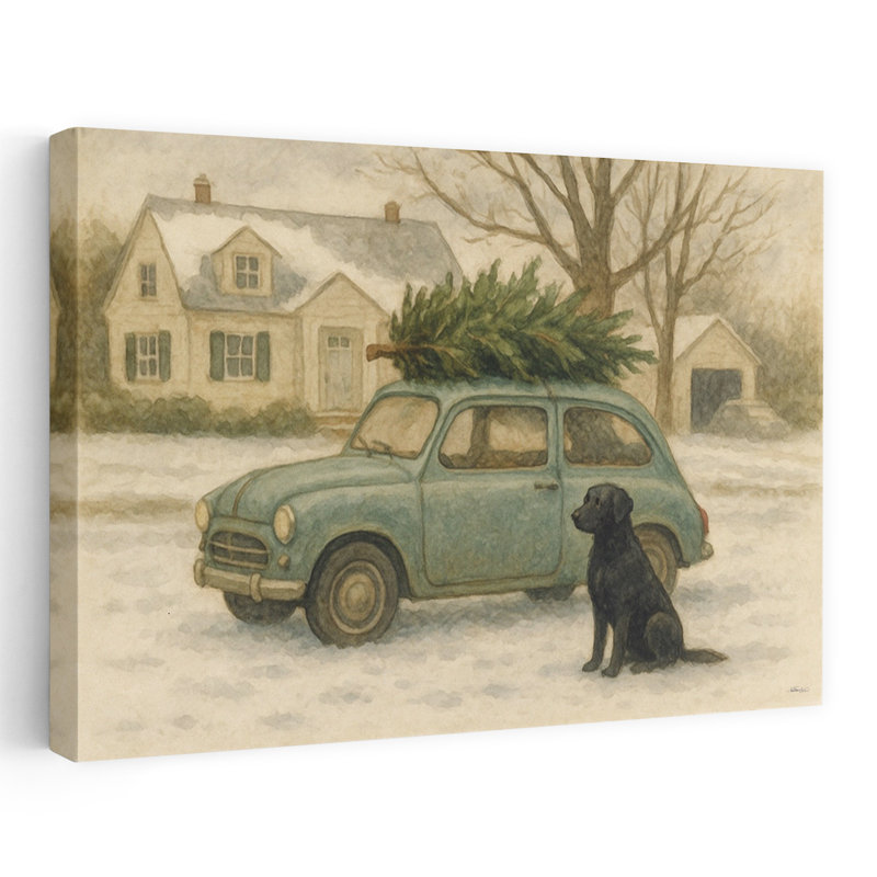 Bringing Home The Tree, 24" H x 36" W