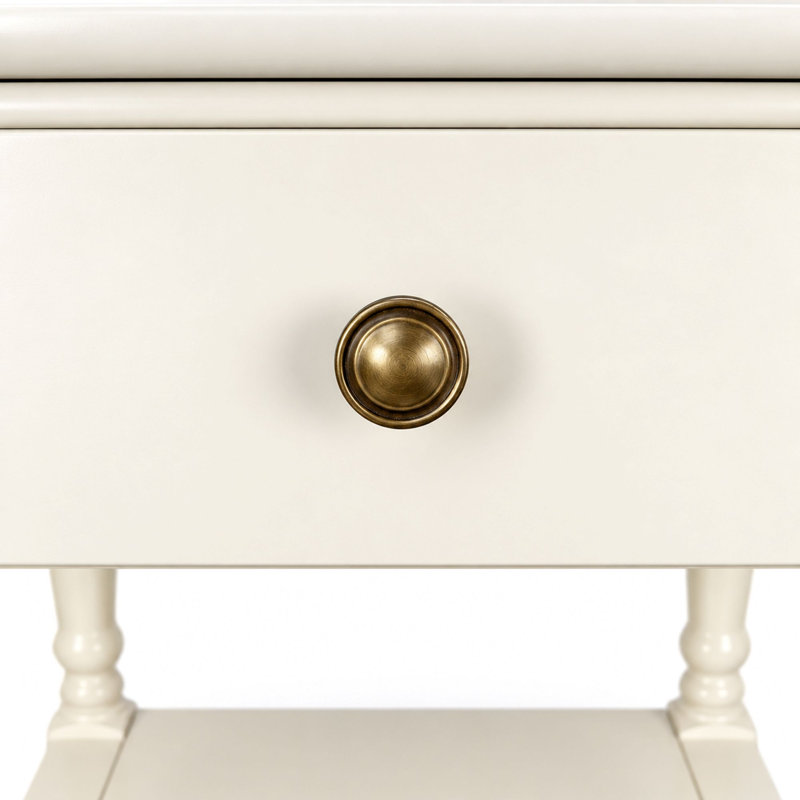 Table de chevet Derrill à 1 tiroir, Blanc