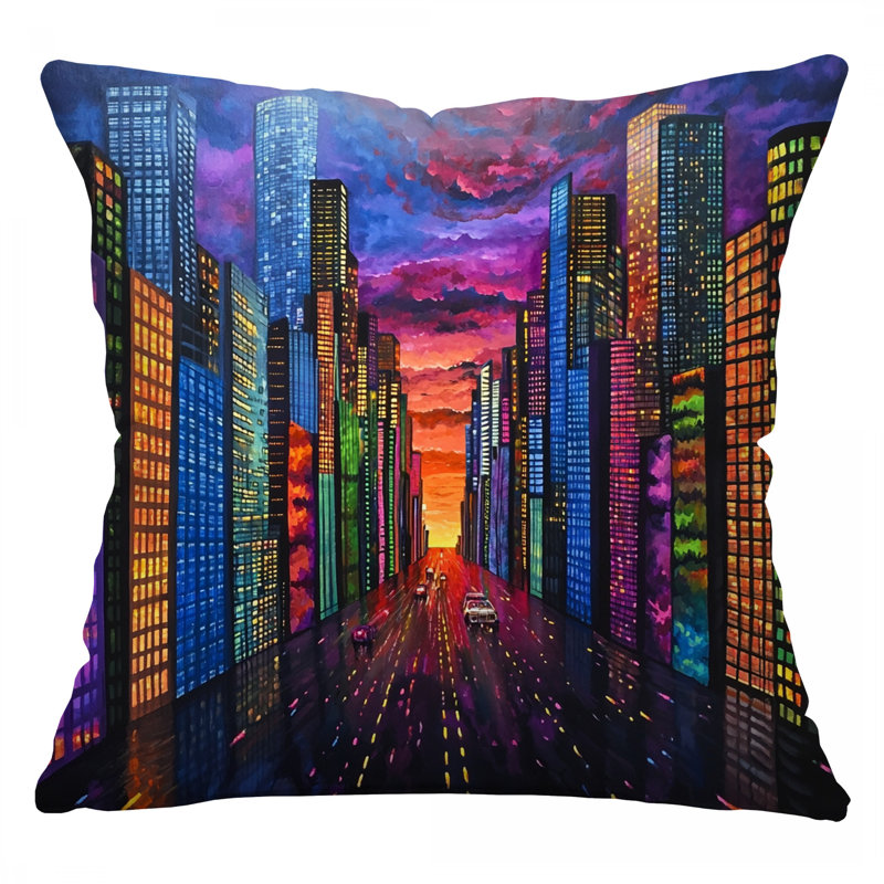 Coussin Cityscape, Carré 14 po