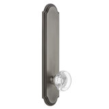 Grandeur Arc Tall Plate Passage with Bordeaux Crystal Door Knob