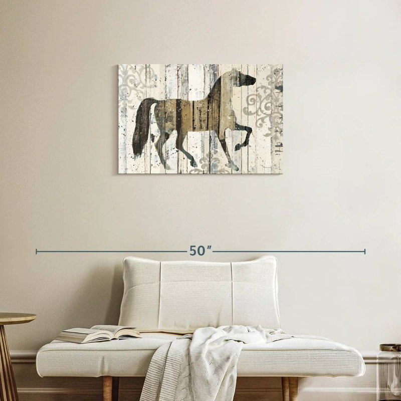 Cheval foncé Brampt filigrane, H 20 po x l 30 po