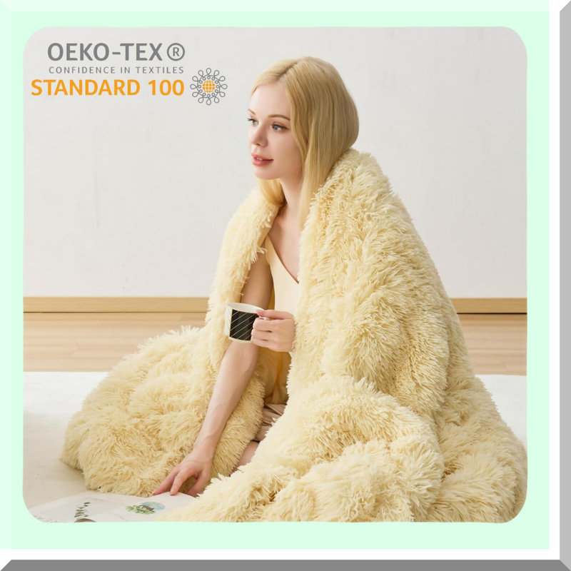 FluffyShag Comforter Set - Plush Furry Bedding Set with Pillow Shams - Cozy Bed Set - Soft Shaggy Comforter Set - 2 Pieces