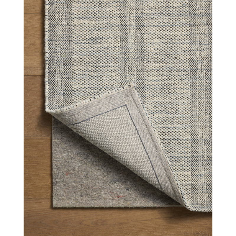 Eugene Plaid Indoor Rug, Ciel / ivoire, 8'-6" x 11'-6"