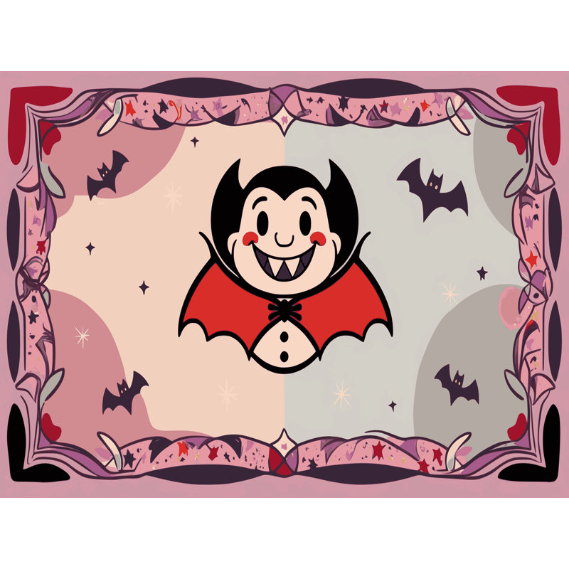 Tapis de vacances d'Halloween The Holiday Aisle®, Rectangulaire 7 pi x 10 pi