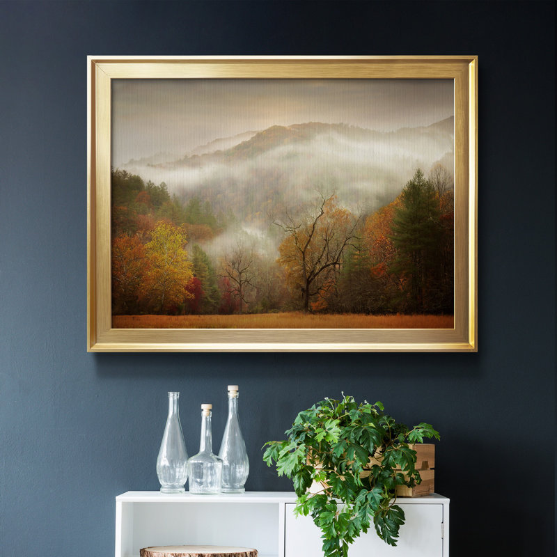 Photographie Étude d'automne brume, reproduction encadrée de qualité supérieure - prête à être accrochée, Cadre doré