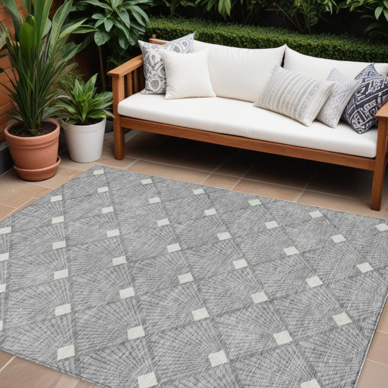 Tapis intérieur lavable à motif géométrique 9 pi x 12 pi ivoire