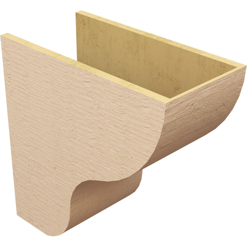 Greensboro Rough Cedar Woodgrain TimberThane Corbel, Primed Tan, 24" H x 12" W x 24" D