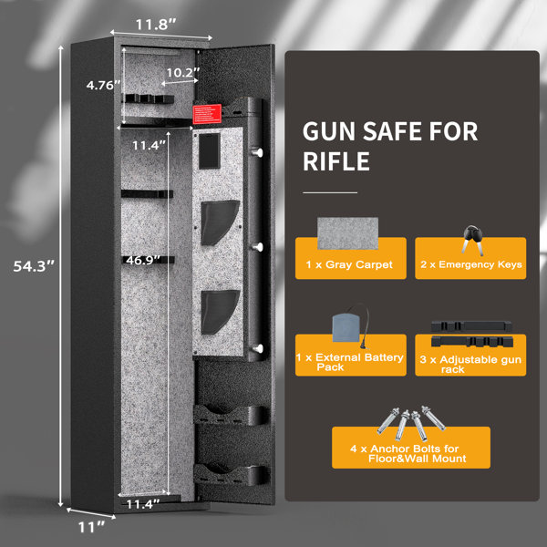 4-10 Rifle Safe Quick Access Long Gun Safe Shotgun Rifle Cabinet