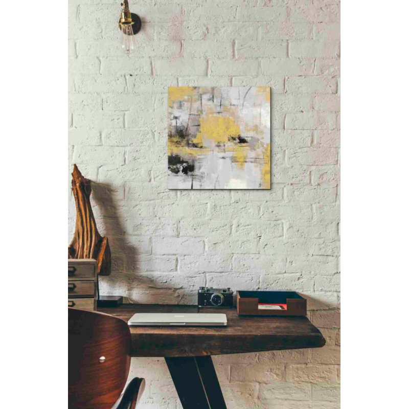 «Stone Gardens III Yellow» par Silvia Vassileva, art mural sur toile, H 12 po x l 12 po x P 0,75 po