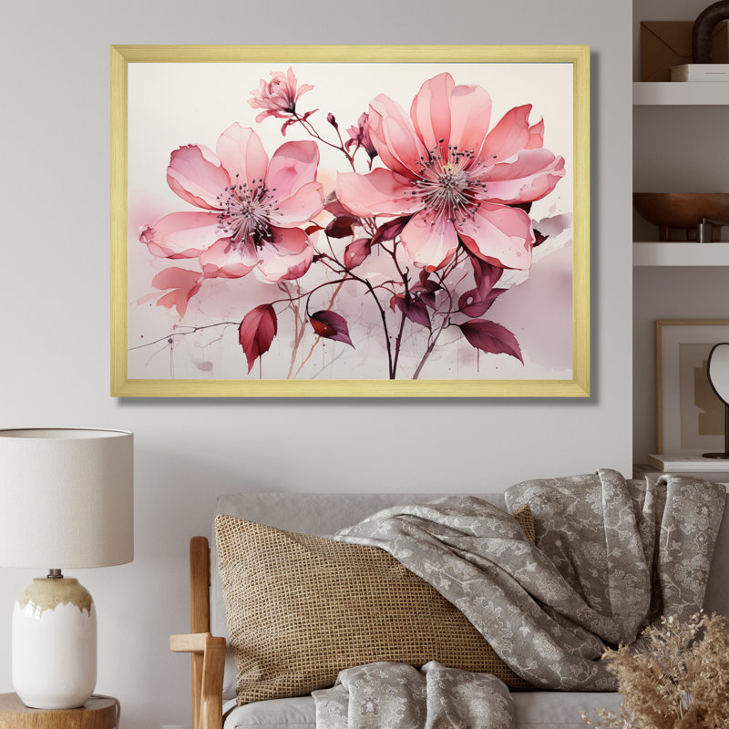 «Pink Minimalisme Simplicity In Bloom II», reproduction d'art sur toile, H 34 po x l 44 po x P 1,5 po