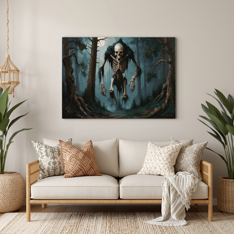Art mural gris en métal Sci Fi Wendigo, H 240 po x l 240 po x P 0,05 po