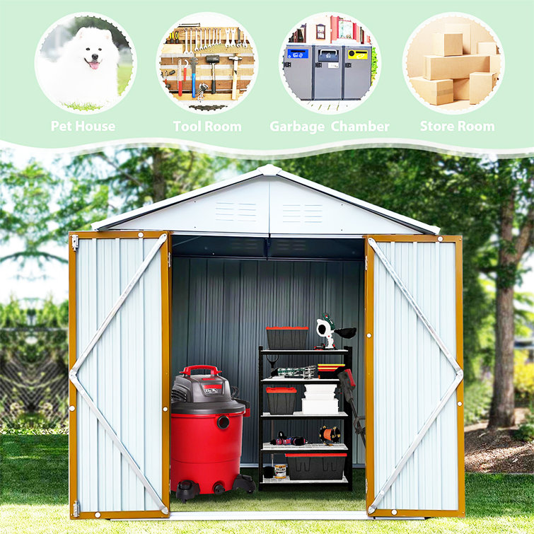 6' x 4' Outdoor Metal Storage Shed, Outdoor Storage Clearance Lockable Door, Tool Shed iYofe