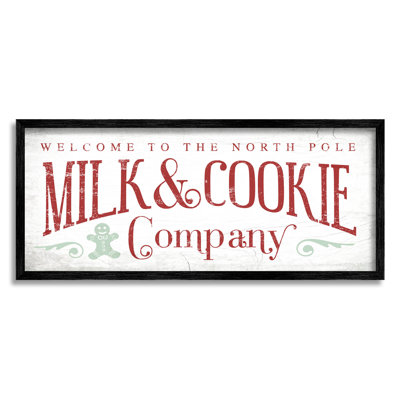 «Milk and Cookie Company Sign» par Lil 'Rue - Art textuel sur toile