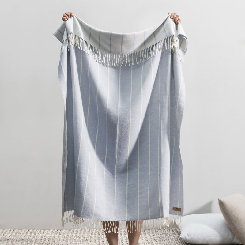 Crystal Blue Fiji Stripe Throw,  Twilight Striped