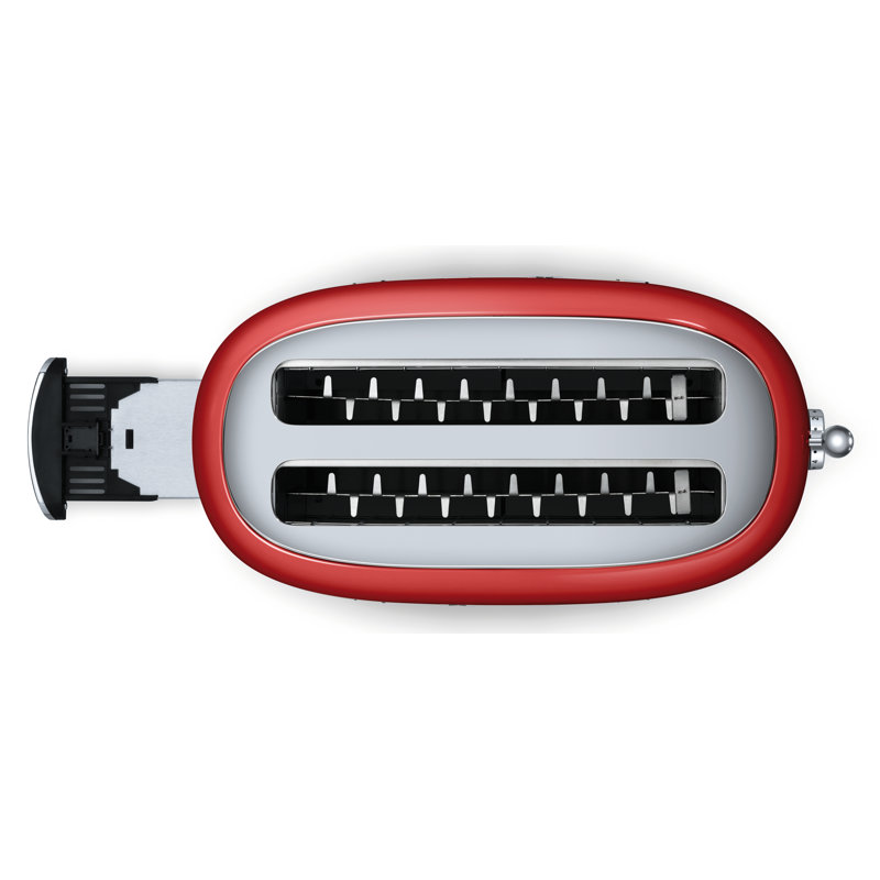 SMEG 50's Retro Style Aesthetic 4 Slice Toaster, Red