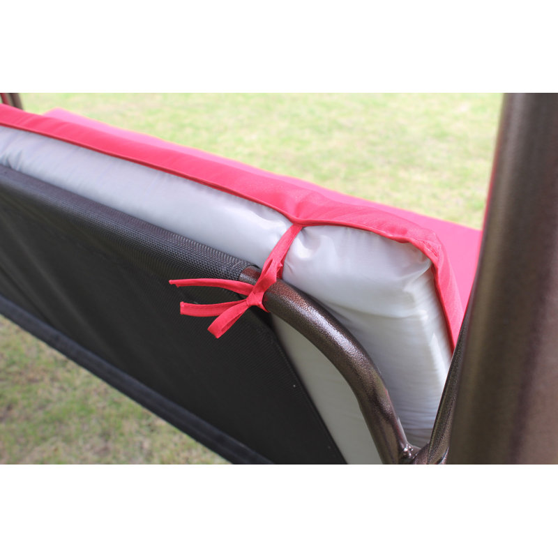 Fauteuil de salle à manger d'extérieur avec coussin Randoph, Rouge, Bronze