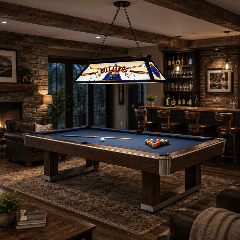 Dovie 4 - Billiard Pool Table Linear Pendant Light By RAM Game Room, Blue
