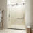 56-60'' W X 76'' H Single Sliding Frameless Shower Door with Clear Glass-102079238