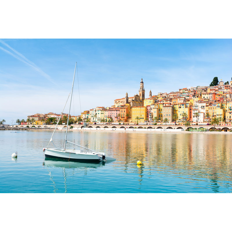 Menton Town by Milena Pigdanowicz-Fidera - Wrapped Canvas Print, 30cm H x 46cm W x 3.8cm D