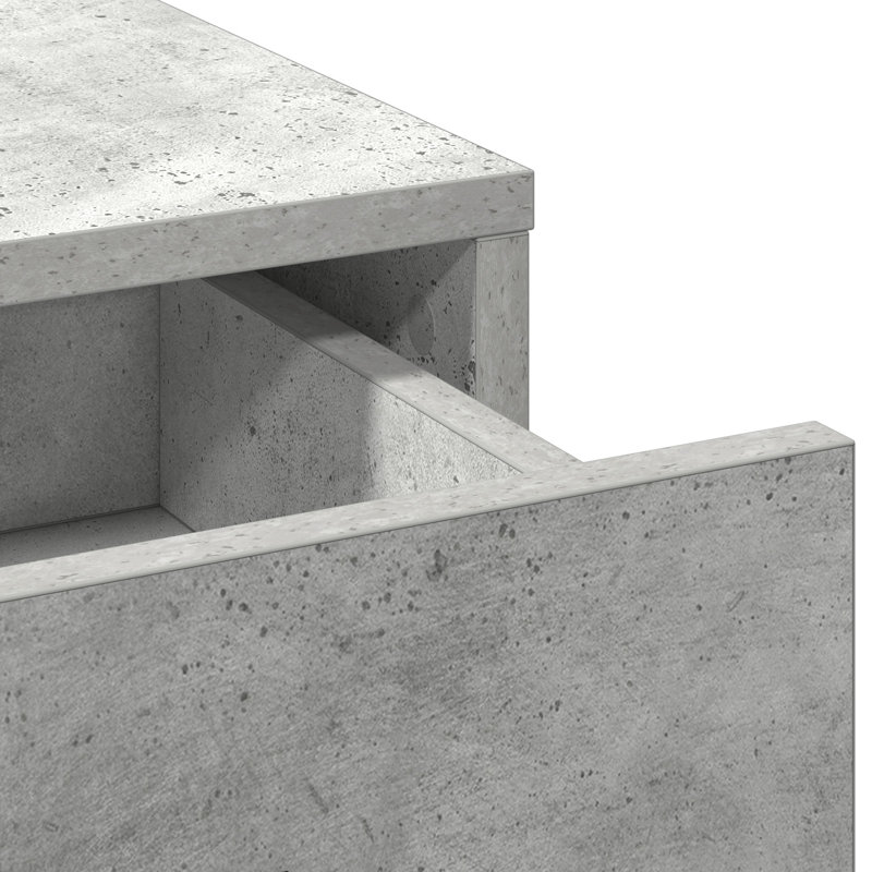 Dressing Table with Mirror, Concrete Grey