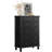 Vintage 6-Drawer Tall Dresser with Tapered Legs, Wood Chest, Black-541762321