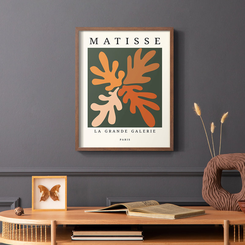 Matisse CCCLXXXV Framed Print - Solid Wood, Brown, 14" H x 11" W