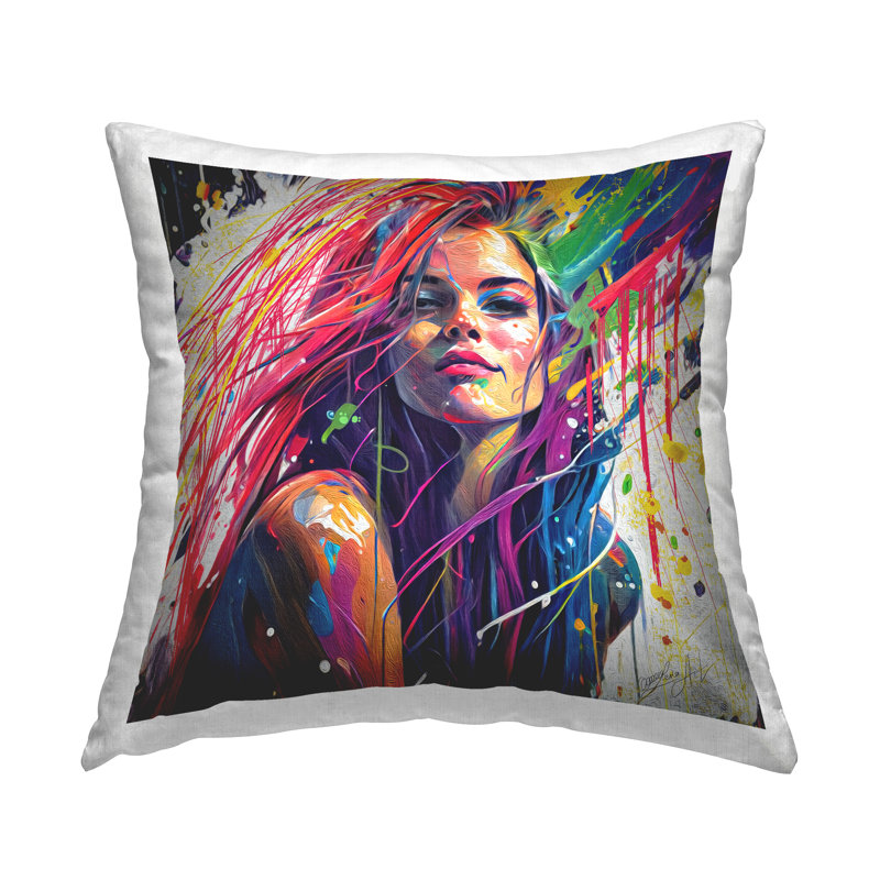Coussin décoratif à motif d'égouttement moderne par Lena Owens