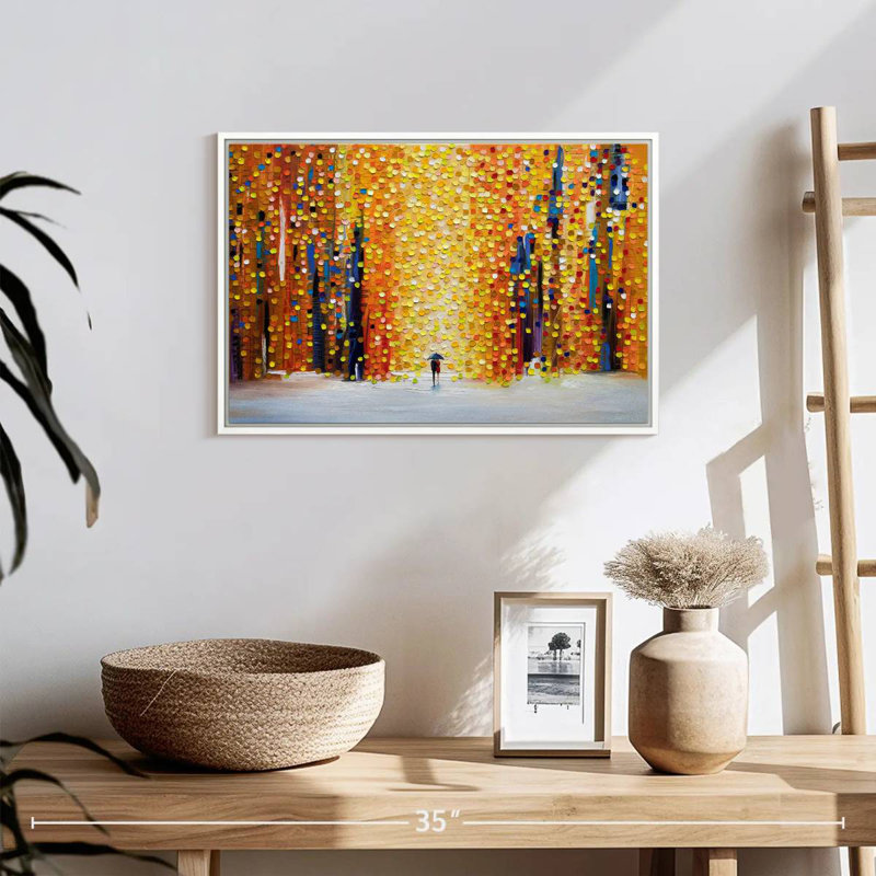 Coucher de soleil, Cadre flottant blanc, 19 po x 13 po