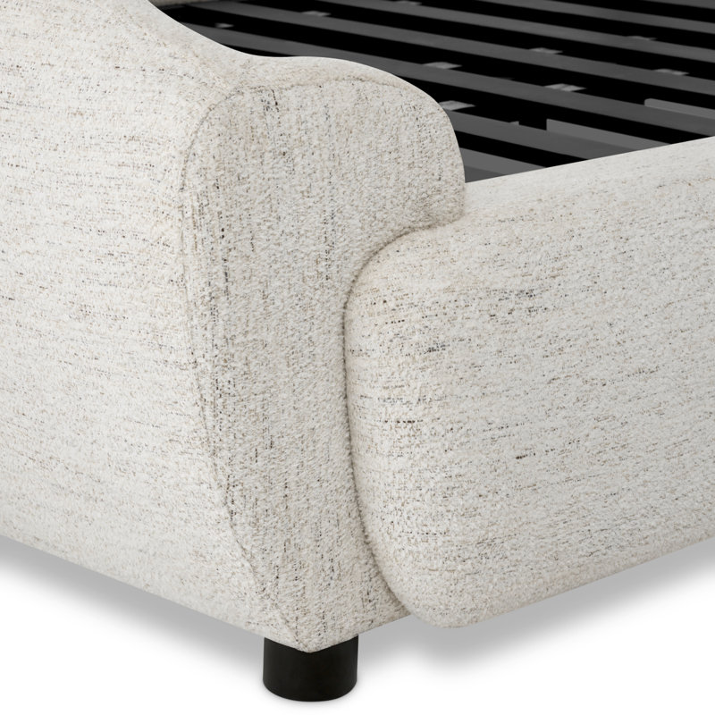 Mellory Upholstered Wingback Bed, Queen