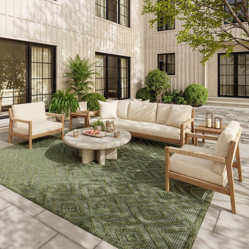 Konstantia Geometric Indoor/Outdoor Area Rug, Rectangle 6' x 9'