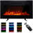 Ultra-thin Electric Fireplace Low Noise, Touch Screen & Remote Control, With Crystal & Log Set-433607130-433607143