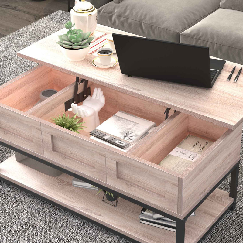 Table basse à 4 pieds avec rangement Lift Top
