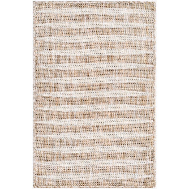 Galey Alix x Livabliss Agave Outdoor Machine Woven Rug, Rectangle 2' x 2'11", Tan