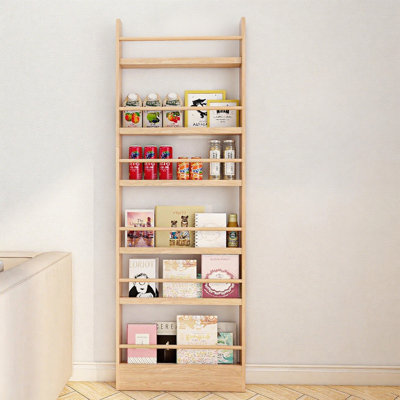 Narrow Wooden Bookshelves Organizer