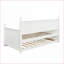 Lit de jour simple en bois de pin massif avec lit gigogne - Aucun sommier requis, blanc, idéal pour les petits espaces-1951027904