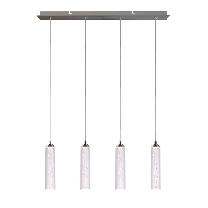 Luminaire suspendu cylindrique à 4 lumières DEL Ardrie, H 8,7 po x l 1,8 po x p 1,8 po