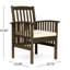 Chaise de salle à manger en bois pour l'extérieur, 2 pièces - coussins d'eau gris et crème, avec siège gris et crème, pour utilisation-115984457