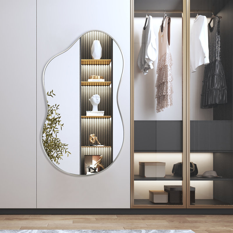 Miroir mural Cloud, 36 po x 24 po, Argent argent