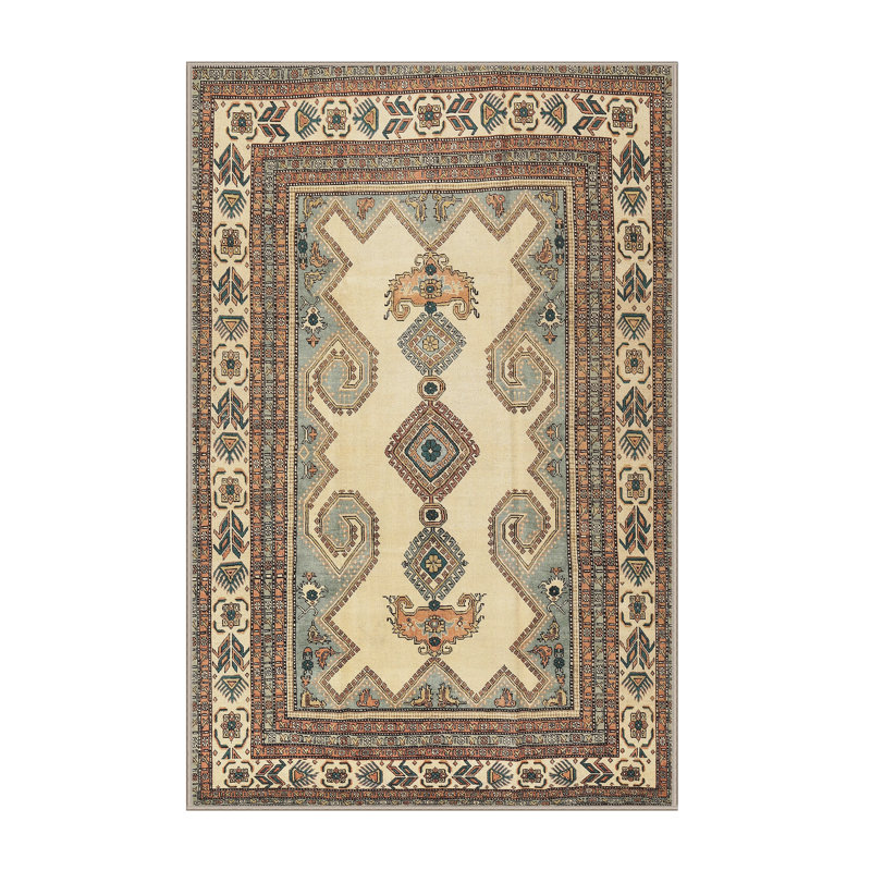 Tapis traditionnel gris / beige, Rectangle 5 pi x 7 pi