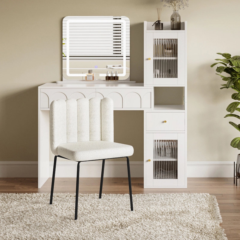 Malchow Upholstered Accent Chair, White