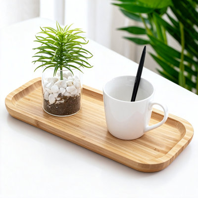 Plateau de coiffeuse en bambou, comptoir de salle de bain et organisateur de réservoir de toilette pour la décoration intérieure, paquet de 1 (naturel