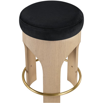 Tabouret de comptoir rembourré en velours Bocceli