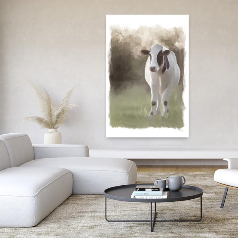 Jersey, pâturages, abstrait, vache, paysage naturel, art, H 60 po x l 40 po