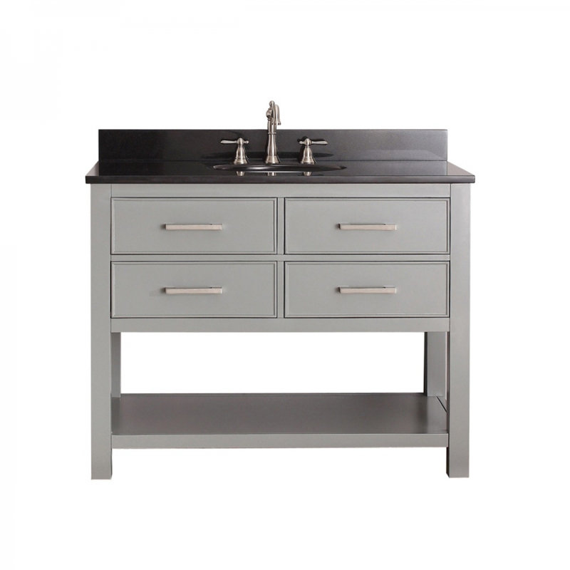 Brooks 42'' W Single Bathroom Vanity Base, Chilled Gray